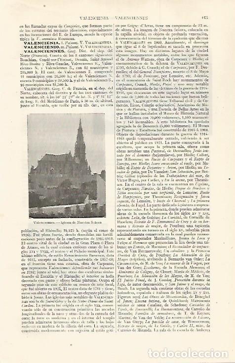 Otros art&iacute;culos de coleccionismo en papel: LAMINA ESPASA 30046: Iglesia de Valenciennes Francia - Varios
