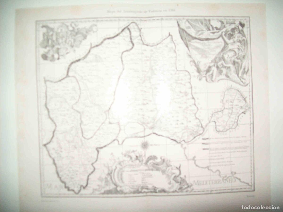 Sammelleidenschaft Andere Papierartikel: LAMINA ESPASA 30040: Mapa del Arzobispado de Valencia en 1761 - Varios
