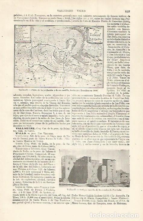 Otros art&iacute;culos de coleccionismo en papel: LAMINA ESPASA 30130: Plano de Vallmoll en 1646 - Varios