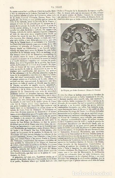Otros art&iacute;culos de coleccionismo en papel: LAMINA ESPASA 30170: La Virgen por P. Vannucci - Varios