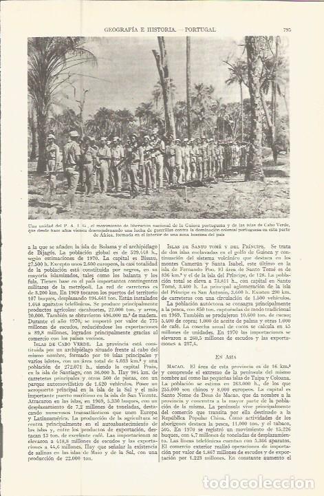 Otros art&iacute;culos de coleccionismo en papel: LAMINA ESPASA 36592: Unidad del Movimiento de liberacion nacional de Guinea portuguesa - Varios