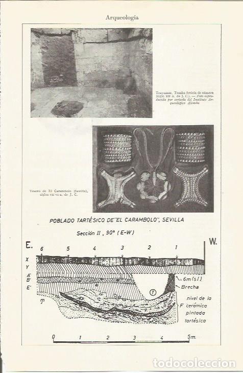 Otros art&iacute;culos de coleccionismo en papel: LAMINA ESPASA 36688: Im&aacute;genes del poblado tartesico de El Carambolo, Sevilla - Varios
