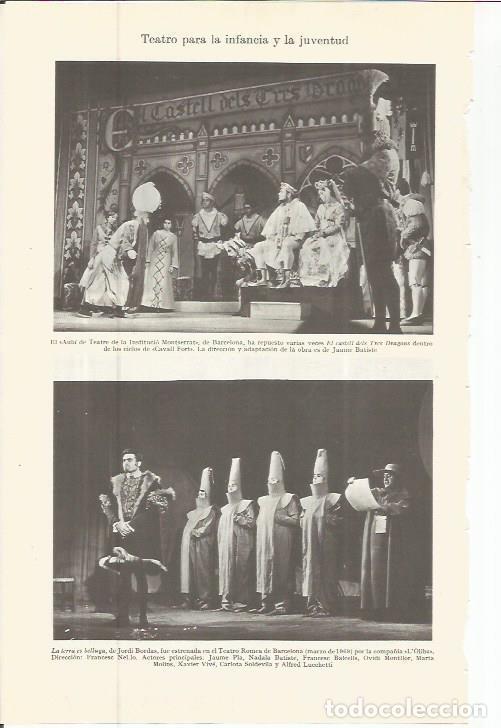 Otros art&iacute;culos de coleccionismo en papel: LAMINA ESPASA 36678: Aula de Teatre de la Institucion Mintserrat - Varios