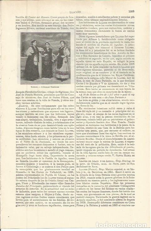Otros art&iacute;culos de coleccionismo en papel: LAMINA ESPASA 36355: Aldeanas de Llanes, Oviedo - Varios