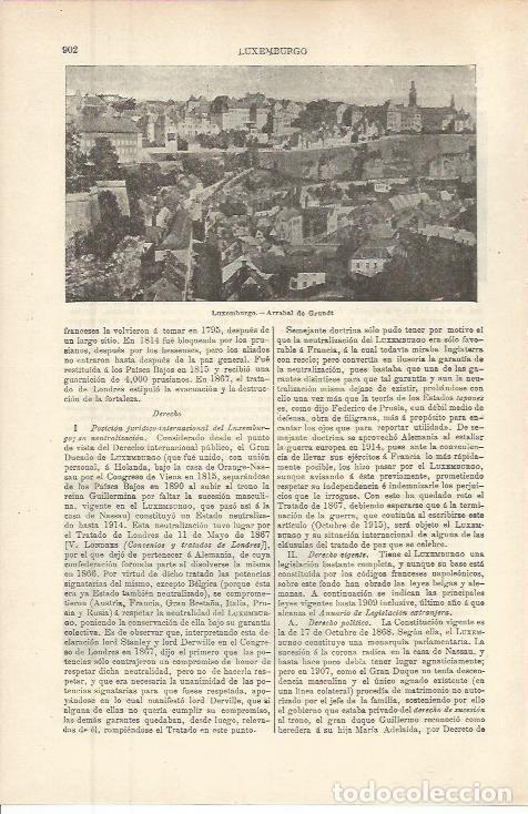 Otros art&iacute;culos de coleccionismo en papel: LAMINA ESPASA 36331: Arrabal de Grundt en Luxemburgo - Varios