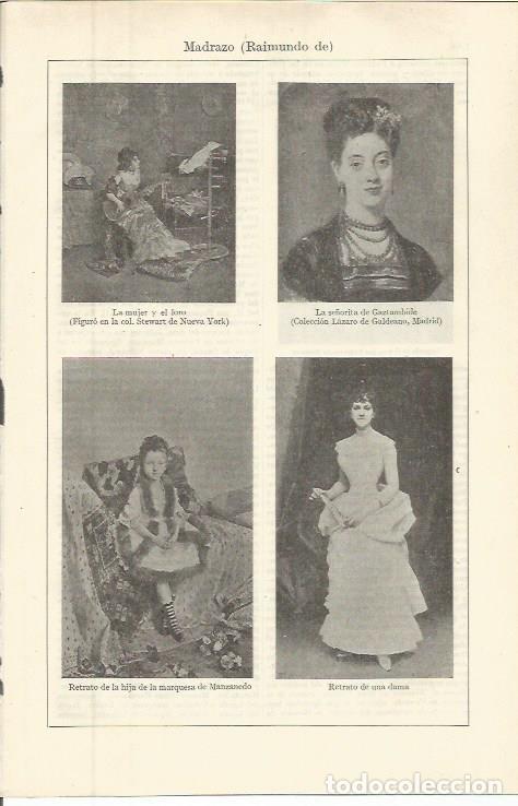 Otros art&iacute;culos de coleccionismo en papel: LAMINA ESPASA 36424: La mujer y el loro, La se&ntilde;orita de Gaztambide y retratos, por Raimundo de Madra