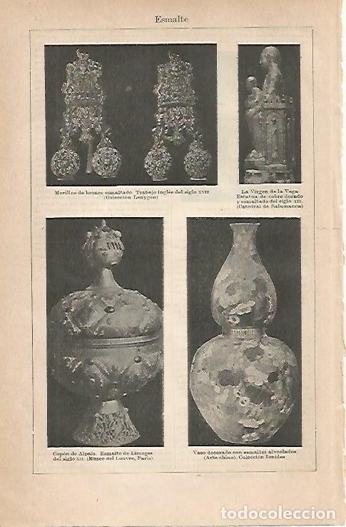 Otros art&iacute;culos de coleccionismo en papel: LAMINA ESPASA 18982: Morillos de bronce y vasos decorativos - Varios