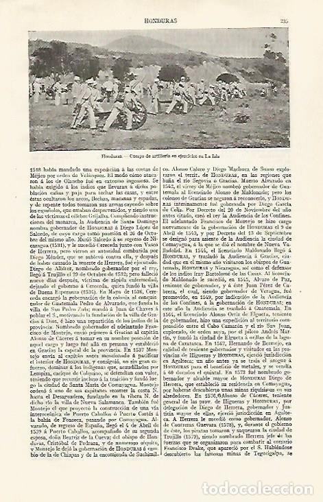 Otros art&iacute;culos de coleccionismo en papel: LAMINA ESPASA 30220: Artilleria del Ejercito de Honduras - Varios