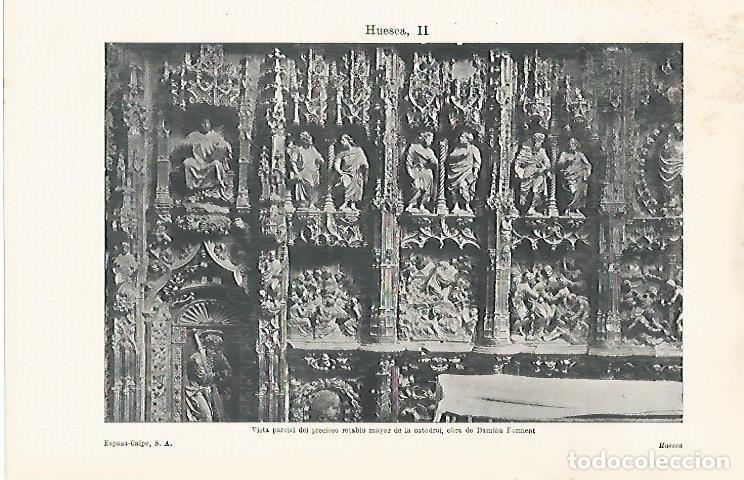 Otros art&iacute;culos de coleccionismo en papel: LAMINA ESPASA 30279: Retablo mayor de la Catedral de Huesca - Varios