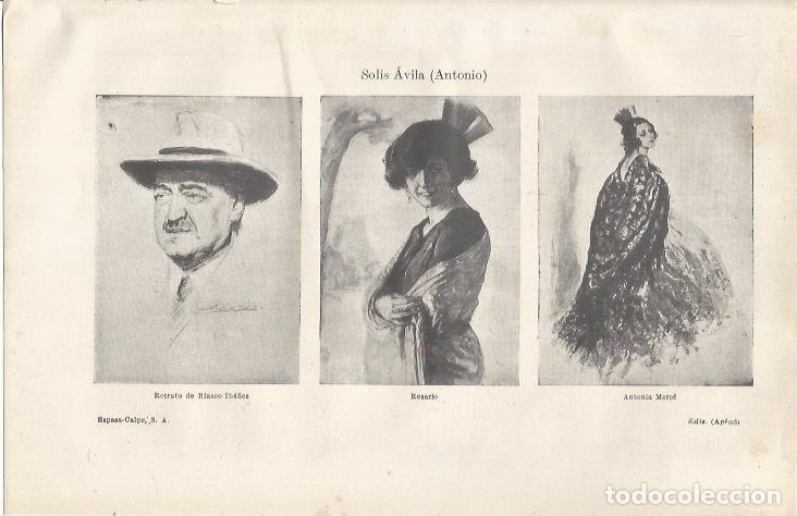 Otros art&iacute;culos de coleccionismo en papel: LAMINA ESPASA 37088: Retrato de Blasco Iba&ntilde;ez, Rosario y Antonia Marce, por Antonio Solis Avila - Va