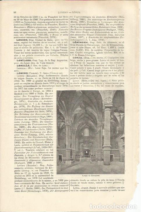 Otros art&iacute;culos de coleccionismo en papel: LAMINA ESPASA 37132: Lonja de Zaragoza - Varios