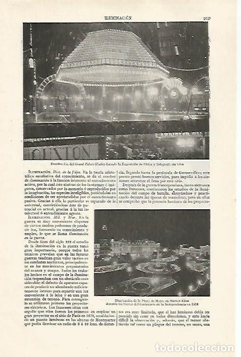 Otros art&iacute;culos de coleccionismo en papel: LAMINA ESPASA 30327: Iluminacion del Grand Palais en Paris - Varios