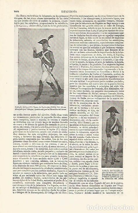 Otros art&iacute;culos de coleccionismo en papel: LAMINA ESPASA 30368: Soldado del batallon ligero de Barbastro - Varios