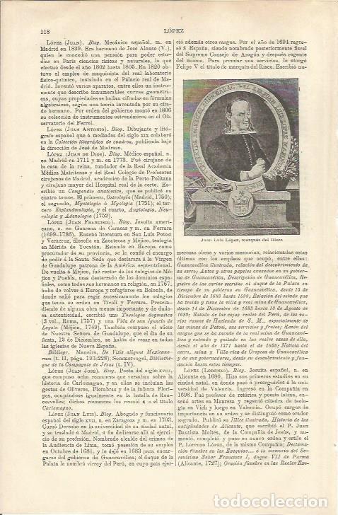 Otros art&iacute;culos de coleccionismo en papel: LAMINA ESPASA 37139: Juan Luis Lopez, marques de Risco - Varios