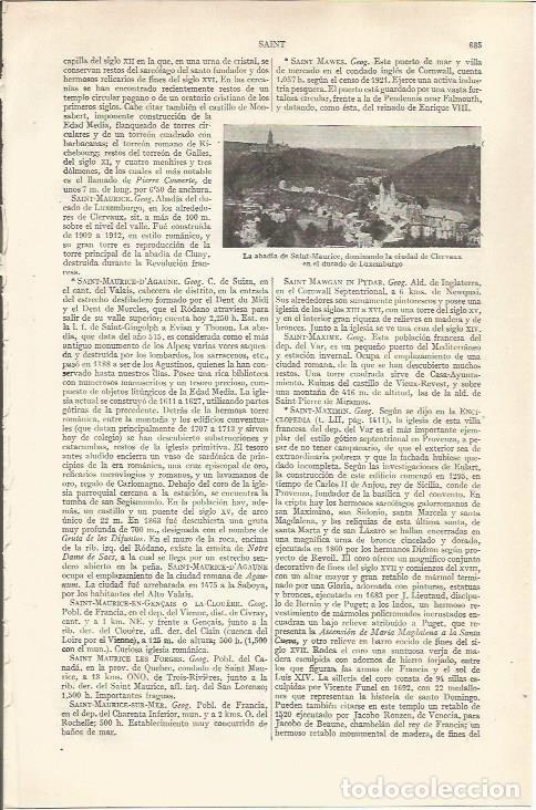 Otros art&iacute;culos de coleccionismo en papel: LAMINA ESPASA 37003: Abadia de Saint-Maurice en Luxemburgo - Varios