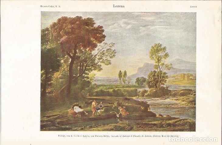 Otros art&iacute;culos de coleccionismo en papel: LAMINA ESPASA 37156: Paisaje con la huida a Egipto, por Claudio Gellee - Varios