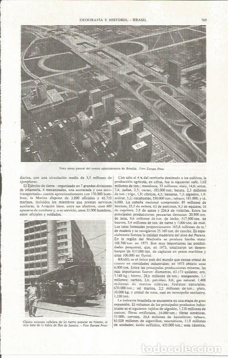 Otros art&iacute;culos de coleccionismo en papel: LAMINA ESPASA 36821: Centro administrativo de Brasilia - Varios