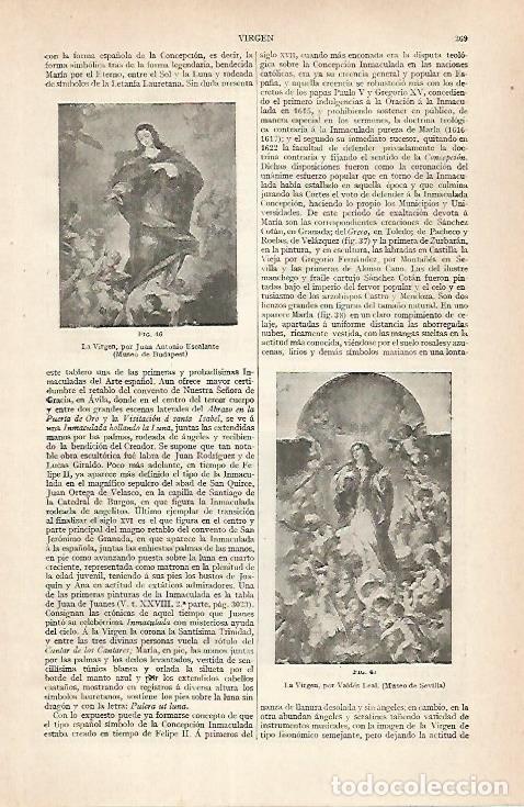 Otros art&iacute;culos de coleccionismo en papel: LAMINA ESPASA 30431: La Virgen por Escalante y Valdes Leal - Varios