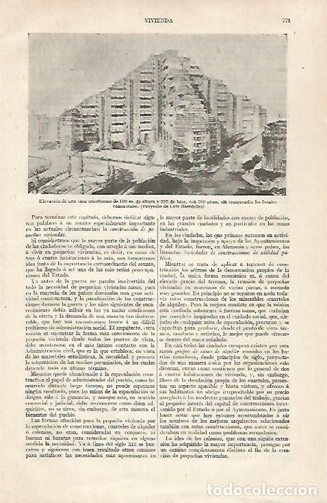 Otros art&iacute;culos de coleccionismo en papel: LAMINA ESPASA 30495: Proyecto de viviendas de Luis Baerdelles - Varios