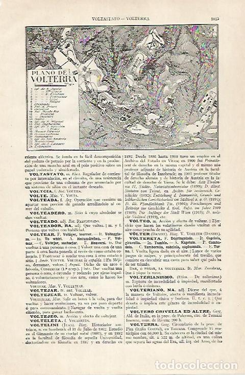 Otros art&iacute;culos de coleccionismo en papel: LAMINA ESPASA 30505: Plano de Volterra - Varios