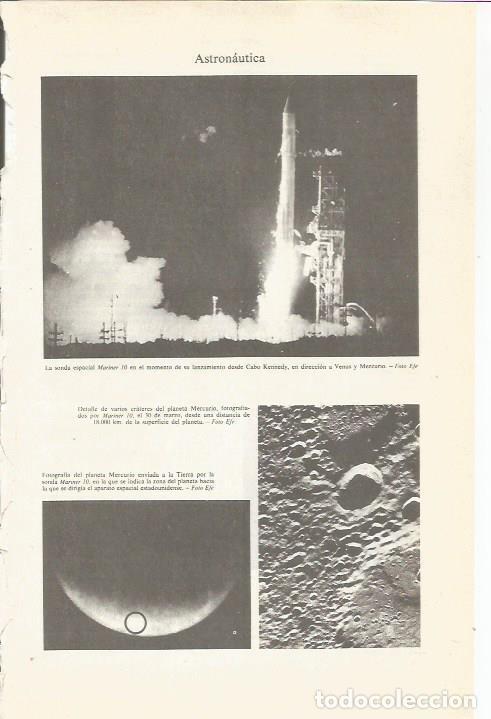 Otros art&iacute;culos de coleccionismo en papel: LAMINA ESPASA 36769: Sonda espacial Mariner 10 - Varios