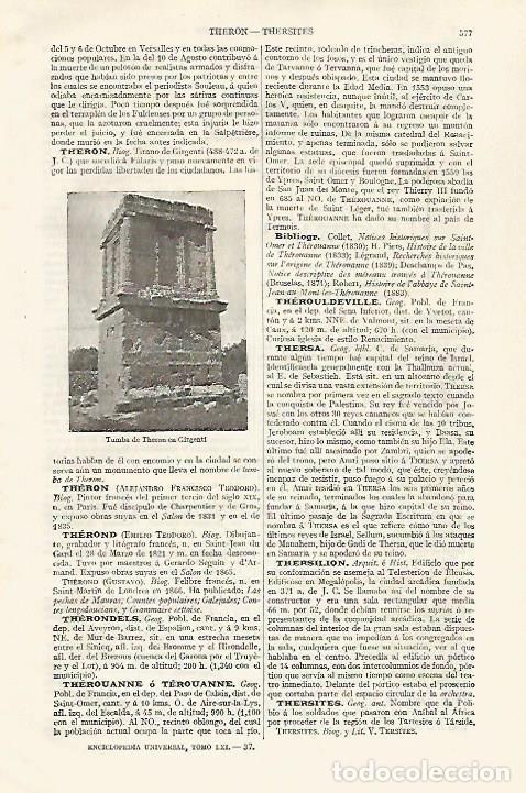 Otros art&iacute;culos de coleccionismo en papel: LAMINA ESPASA 30569: Tumba de Theron en Girgenti - Varios