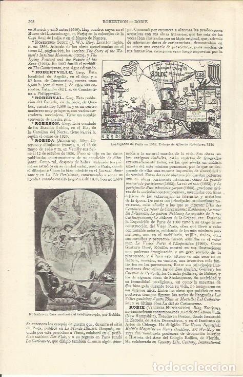 Otros art&iacute;culos de coleccionismo en papel: LAMINA ESPASA 36966: Los tejados de Paris en 1952m dibujo de A. Robida - Varios