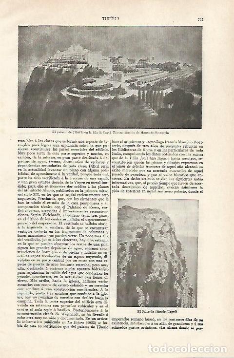 Otros art&iacute;culos de coleccionismo en papel: LAMINA ESPASA 30594: Palacio de Tiberio en la isla de Capri - Varios