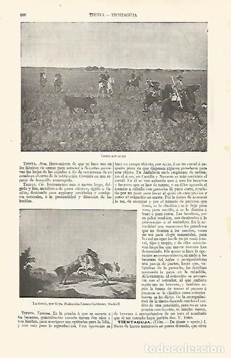 Otros art&iacute;culos de coleccionismo en papel: LAMINA ESPASA 30610: Tienta por acoso. La tienta por Goya - Varios