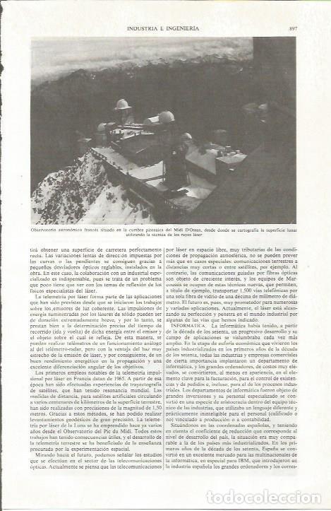 Otros art&iacute;culos de coleccionismo en papel: LAMINA ESPASA 36886: Observatorio astronomico de Midi d'Ossan - Varios