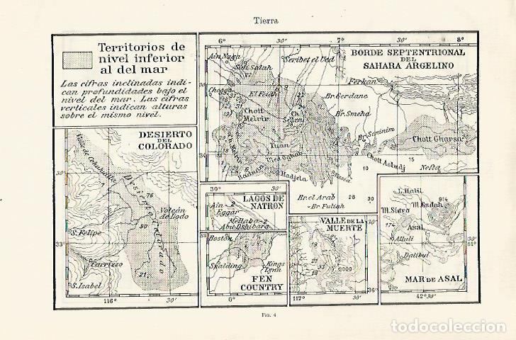 Otros art&iacute;culos de coleccionismo en papel: LAMINA ESPASA 30629: Territorios de nivel inferior al mar - Varios