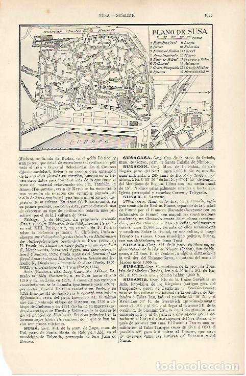 Otros art&iacute;culos de coleccionismo en papel: LAMINA ESPASA 22594: Plano de Susa Lugo - Varios