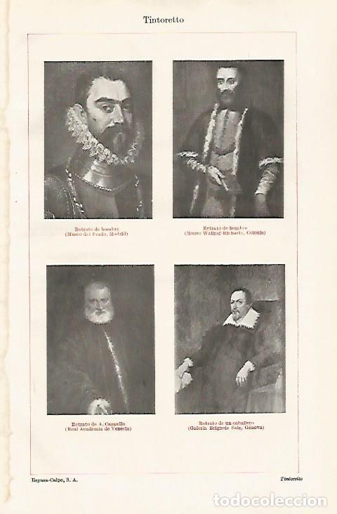 Otros art&iacute;culos de coleccionismo en papel: LAMINA ESPASA 30675: Retrratos de hombre Retrato de A. Cappello y Retrato de un caballero por Tintor