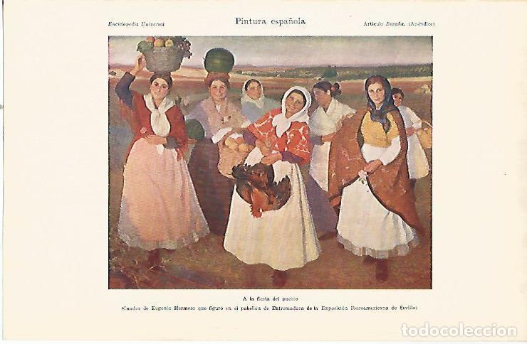 Otros art&iacute;culos de coleccionismo en papel: LAMINA ESPASA 22499: A la fiesta del pueblo por E. Hermoso - Varios