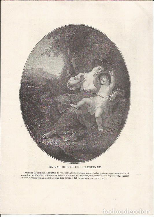 Otros art&iacute;culos de coleccionismo en papel: LAMINA 25455: El nacimiento de Shakespeare, por Angelica Kauffmann - Varios