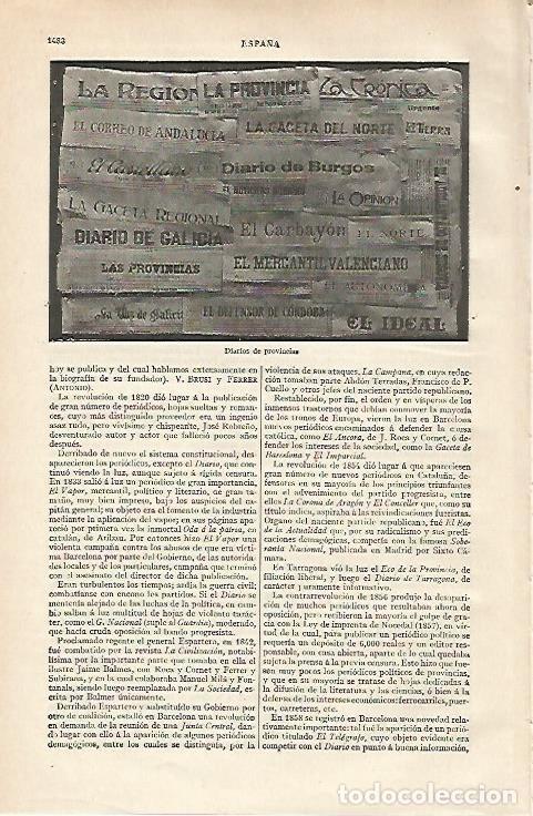 Otros art&iacute;culos de coleccionismo en papel: LAMINA ESPASA 20084: Diarios de provincias - Varios