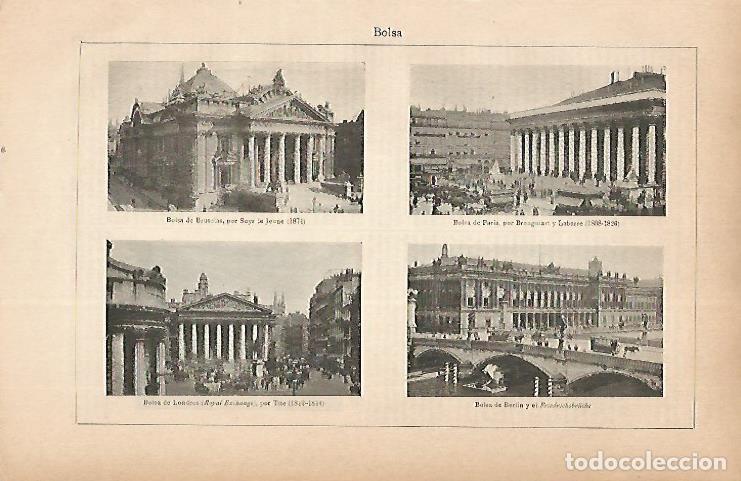 Otros art&iacute;culos de coleccionismo en papel: LAMINA ESPASA 22362: Bolsa de Bruselas Paris Berlin y Londres - Varios