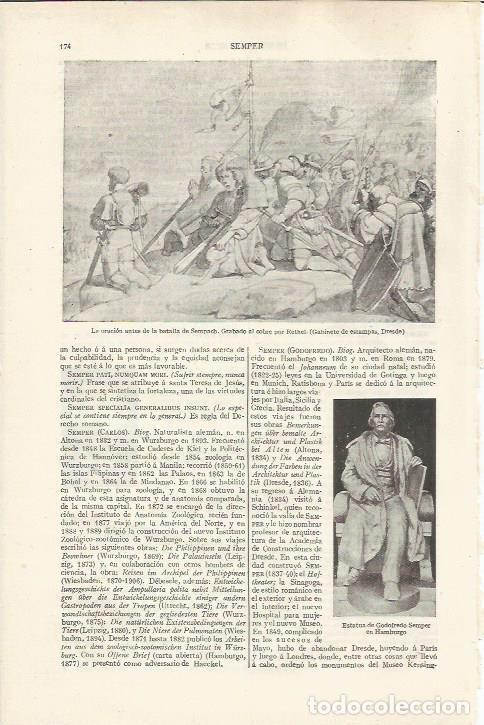 Otros art&iacute;culos de coleccionismo en papel: LAMINA ESPASA 37113: La oracion antes de la batalla de Sempach, grabado en cobre - Varios