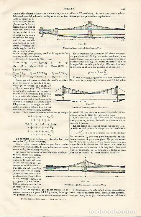 Otros art&iacute;culos de coleccionismo en papel: LAMINA ESPASA 23031: Puente de Pest Pittsburg y Nueva York - Varios
