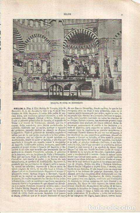 Otros art&iacute;culos de coleccionismo en papel: LAMINA ESPASA 37086: Mezquita de Selim en Andrinopolis, Turquia - Varios