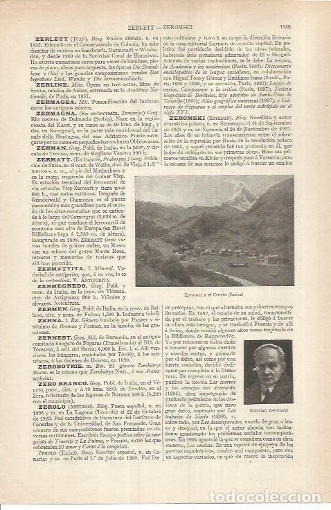 Otros art&iacute;culos de coleccionismo en papel: LAMINA ESPASA 37011: Zermatt y el Cervin, Suiza - Varios