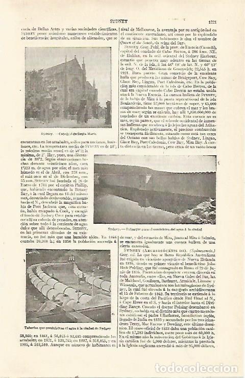 Otros art&iacute;culos de coleccionismo en papel: LAMINA ESPASA 22811: Catedral y estanque de Sydney - Varios