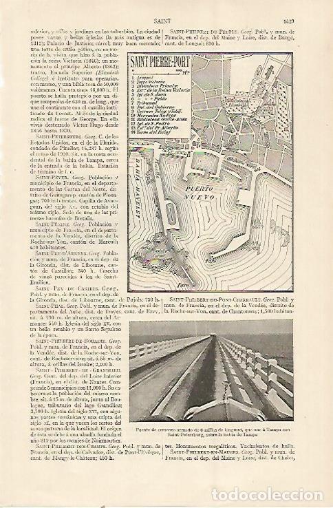 Otros art&iacute;culos de coleccionismo en papel: LAMINA ESPASA 22994: Plano de Saint Pierre Port - Varios