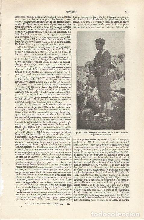 Otros art&iacute;culos de coleccionismo en papel: LAMINA ESPASA 37125: Soldado de Senegal entre 1914-1918 - Varios