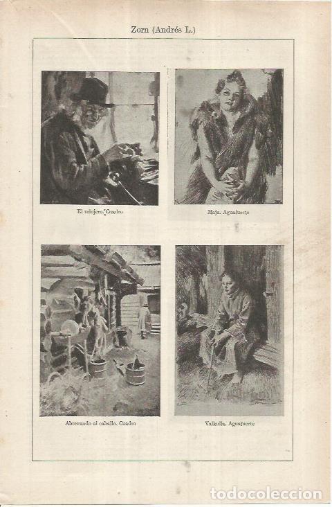 Otros art&iacute;culos de coleccionismo en papel: LAMINA ESPASA 37040: Obras de Andres L. Zorn - Varios