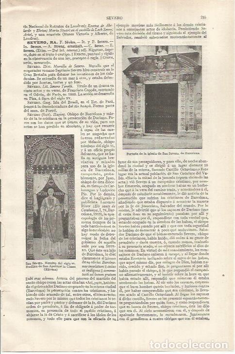 Otros art&iacute;culos de coleccionismo en papel: LAMINA ESPASA 37225: Iglesia de Sant Sever en Barcelona - Varios