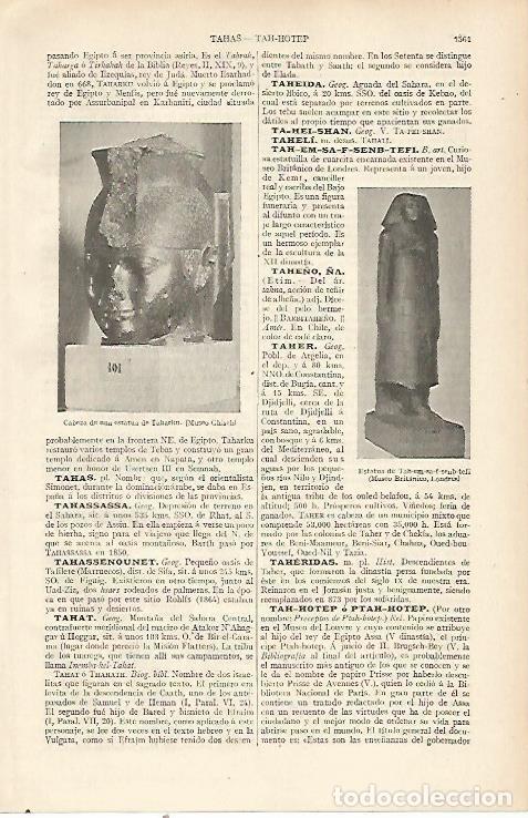 Otros art&iacute;culos de coleccionismo en papel: LAMINA ESPASA 22860: Estatua de Tah-em-sa-f-senb-tefi - Varios