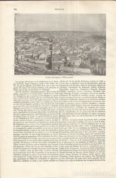 Otros art&iacute;culos de coleccionismo en papel: LAMINA ESPASA 37217: Vista de Setubal, Portugal - Varios