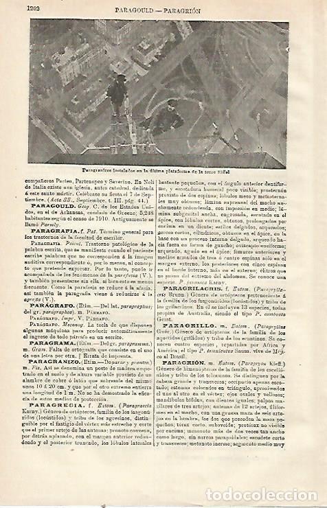 Otros art&iacute;culos de coleccionismo en papel: LAMINA ESPASA 23602: Paragranizos en la Torre Eiffel - Varios