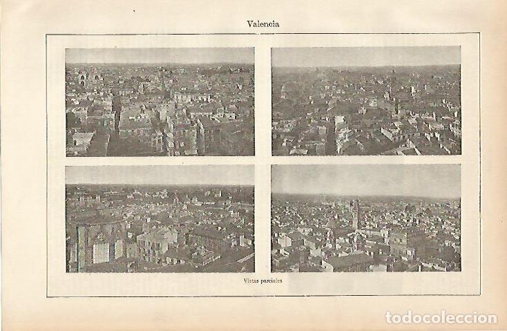 Otros art&iacute;culos de coleccionismo en papel: LAMINA ESPASA 4718: Vistas parciales de Valencia - Varios Autores